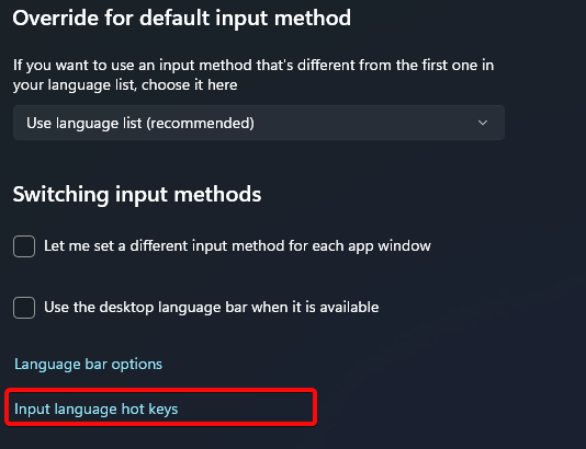 Alt + Shift Not Changing Language Windows