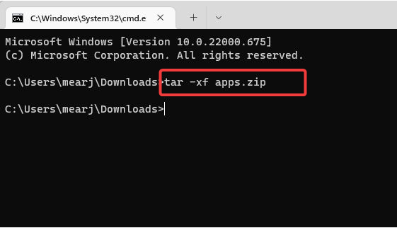 unzip or Extract files on Windows 11