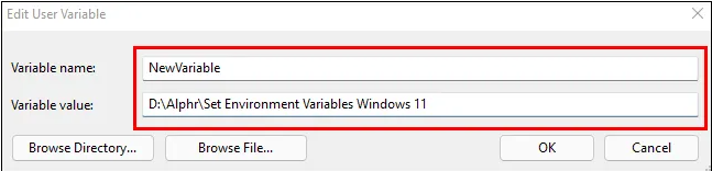 create Environment Variables on Windows 11
