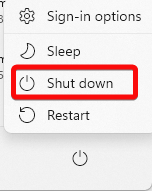 Shut Down Windows 11
